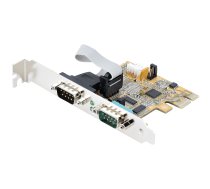 StarTech.com 2 portu PCI Express seriālā karte, divu portu PCIe uz RS232 (DB9) seriālā karte, 16C1050 UART, standarta vai zema profila kronšteini, COM saglabāšana, operētājsistēmai Windows un Linux