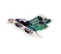 StarTech.com 2-portu PCI Express RS232 seriālā adaptera karte — PCIe RS232 seriālā resursdatora kontrollera karte — PCIe uz divsērijas DB9 karte — 16550 UART — paplašināšanas karte — Windows un Linux