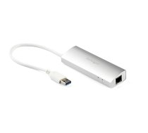 StarTech.com 3 portu portatīvais USB 3.0 centrmezgls un Gigabit Ethernet — iebūvēts kabelis ~ 3 portu pārnēsājams USB 3.0 centrmezgls un gigabitu Ethernet — 5 Gbps — iebūvēts kabelis