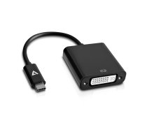 V7 USB-C vīrieša uz DVI-D mātītes adapteris melns