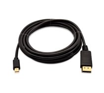 V7 melns video kabelis Mini DisplayPort vīrišķā uz DisplayPort vīri, 3m 10ft