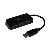 StarTech.com pārnēsājams 4 portu SuperSpeed ​​Mini USB 3.0 centrmezgls — melns ~ pārnēsājams 4 portu SuperSpeed mini USB 3.0 centrmezgls — 5 Gbps — melns