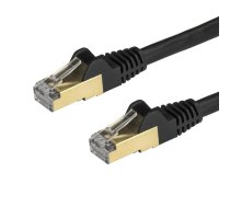 StarTech.com 1 m CAT6a Ethernet kabelis — 10 gigabitu ekranēts, bez aizķeršanās RJ45 100 W PoE plākstera vads — 10 GbE STP tīkla kabelis ar spriedzes novēršanu — Black Fluke pārbaudīts/vadiem ir UL sertificēts/TIA