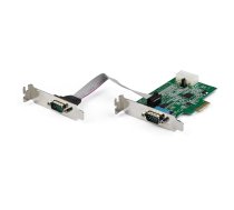StarTech.com 2-portu PCI Express RS232 seriālā adaptera karte — PCIe RS232 seriālā resursdatora kontrollera karte — PCIe uz seriālo DB9 — 16950 UART — zema profila paplašināšanas karte — Windows un Linux