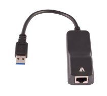 V7 melns Gigabit Ethernet adapteris USB 3.0 A vīrišķais uz RJ45 sieviete