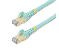 StarTech.com 1 m CAT6a Ethernet kabelis — 10 gigabitu ekranēts, bez aizķeršanās RJ45 100 W PoE plākstera vads — 10 GbE STP tīkla kabelis ar spriedzes novēršanu — Aqua Fluke pārbaudīts/vadiem ir UL sertifikācija/TIA