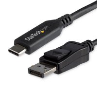 StarTech.com 6 pēdu/1,8 m USB C uz DisplayPort 1.4 kabelis — 4K/5K/8K C tipa USB uz DP 1.4 Alt režīma video adaptera pārveidotājs — HBR3/HDR/DSC — 8K 60 Hz DP monitora kabelis USB-C/Thunderbolt 3.