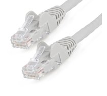 StarTech.com 50 cm CAT6 Ethernet kabelis — LSZH (zema dūmu nulles halogēna) — 10 gigabitu 650 MHz 100 W PoE RJ45 10 GbE UTP tīkla plākstera vads bez aizķeršanās ar spriedzes novēršanu — pelēks, CAT 6, ETL verificēts, 24AWG