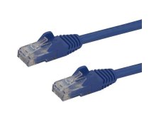 StarTech.com 7,5 m CAT6 Ethernet kabelis — zils CAT 6 gigabitu Ethernet vads — 650 MHz 100 W PoE RJ45 UTP tīkls/plākstera vads bez aizķeršanās ar spriedzes novēršanu, pārbaudīts/vadiem ir UL sertificēts/TIA