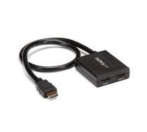 StarTech.com 4K HDMI 2-portu video sadalītājs — 1x2 HDMI sadalītājs — barošanu nodrošina USB vai strāvas adapteris — 4K 30 Hz