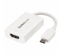 StarTech.com USB C uz HDMI 2.0 adapteris ar strāvas padevi — 4K 60 Hz USB C tipa uz HDMI displeja video pārveidotājs — 60 W PD caurlaides uzlādes ports — saderīgs ar Thunderbolt 3 — balts