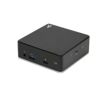 V7 universālā USB-C dokstacija ar dubulto HDMI, 3,5 mm kombinēto audio, Gigabit Ethernet, 3 USB 3.1 porti un 85 W PD
