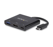 StarTech.com USB-C daudzportu adapteris ar HDMI — USB 3.0 ports — 60 W PD — melns
