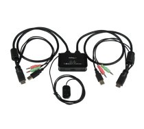 StarTech.com 2 portu USB HDMI kabeļa KVM slēdzis ar audio un tālvadības slēdzi — ar USB barošanu