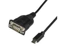 StarTech.com USB C uz seriālā adaptera kabelis ar COM porta saglabāšanu — 16 collu (40 cm) C tipa USB uz RS232 (DB9) seriālā pārveidotāja kabelis — paredzēts PLC, skeneriem, printeriem — Windows/Mac/Linux