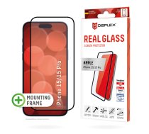 Displex pilna vāka ekrāna aizsargs (10H) priekš Apple iPhone 15/15 Pro, Eco montāžas rāmis, pilns vāks