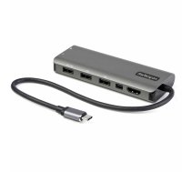 StarTech.com USB C daudzportu adapteris — no USB C uz HDMI vai Mini DisplayPort 4K 60 Hz, 100 W strāvas padeves caurlaide, 4 portu 10 Gb/s USB centrmezgls — C tipa USB mini ​​doka — ar 12 collu pievienotu kabeli