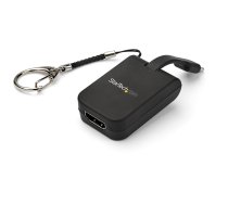 StarTech.com kompaktais USB C–HDMI adapteris — 4K 30 Hz USB C tipa uz HDMI video displeja pārveidotājs ar atslēgu piekariņa gredzenu — USB-C DP alternatīvā režīma uz HDMI monitora sargspraudnis — saderīgs ar Thunderbolt 3