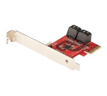 StarTech.com SATA PCIe karte — 4 portu PCIe SATA paplašināšanas karte — 6 Gbps — zema profila kronšteins — stacked SATA savienotāji — ASM1164 bez raidīšanas — PCI Express uz SATA pārveidotājs