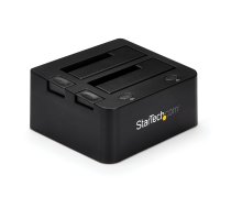 StarTech.com Dual-Bay USB 3.0 uz SATA un IDE cietā diska dokstaciju, USB cietā diska dokstacija, ārējā 2,5/3,5" SATA I/II/III un IDE (40 kontaktu) SSD/HDD dokstacija, karstās maiņas cietais disks Līči, ielāde no augšas