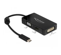 USB adapteris, USB-C spraudnis > VGA + HDMI + DVI ligzda