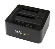 StarTech.com Dual Bay cietā diska kopētājs, savrups USB 3.0 (5 Gbps) / eSATA līdz 2,5/3,5" SATA III HDD/SSD klonētājs/kopētājs, cietā diska dokstacija, cietā diska klonētājs