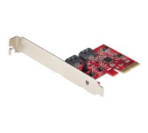StarTech.com SATA PCIe karte — 2 portu PCIe SATA paplašināšanas karte — 6 Gbps — pilns/zems profils — no PCI Express uz SATA adapteri/kontrolleris — ASM1062R SATA RAID — no PCIe uz SATA pārveidotājs