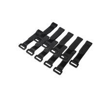 Kabeļu organizators, Velcro, 15cm, 10gab melns