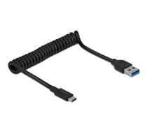 USB 3.1 Gen 2 spirālveida kabelis USB-A vīrs > USB-C vīrs
