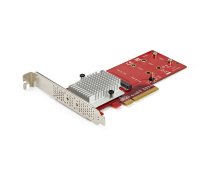 StarTech.com Dual M.2 PCIe SSD adaptera karte — x8/x16 Dual NVMe vai AHCI M.2 SSD uz PCI Express 3.0 — M.2 NGFF PCIe (M-Key) savietojams — atbalsta 2242, 2260, 2280 — JBOD — Mac & PC