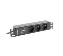 Pārsprieguma aizsargs Rack PDU 10 collu 1U 3x 230V PL 2m 10A melns C14