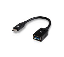 V7 melns USB kabelis USB 3.0 A Sieviete uz USB-C vīrs 0,3 m 1 pēda