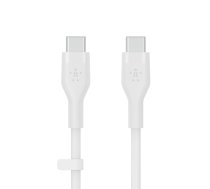 BoostCharge USB-C kabelis USB-C 2.0 silikona 2 m, balts