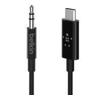 USB-C adapteris 3,5 mm audio 0,9 m melns