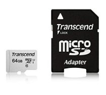 ATMIŅAS MICRO SDXC 64GB W/ADAPT/UHS-I TS64GUSD300S-A TRANSCEND