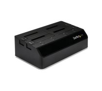 StarTech.com 4-Bay USB 3.0 uz SATA cietā diska dokstaciju, USB cietā diska dokstacija, ārējā 2,5/3,5" SATA III SSD/HDD dokstacija, karstās maiņas cietā diska nodalījums, augšēja ielāde