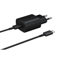 Sienas lādētājs ar ātru uzlādi PD USB C 25W melns