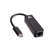 V7 melns USB video adapteris USB-C vīrišķais uz RJ45 vīrs