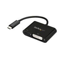 StarTech.com USB C uz DVI adapteris ar strāvas padevi — 1080p USB Type-C uz DVI-D vienas saites video displeja pārveidotājs ar uzlādi — 60 W PD caurlaide — Thunderbolt 3 savietojams — melns