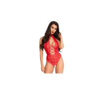 avenue teddy with crothless panties red m