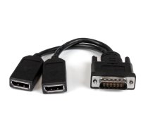 StarTech.com 8 collu (20 cm) DMS-59 līdz divu displeja portu adaptera kabelis — 4K x 2K video — LFH DMS 59 kontaktu (M) līdz 2 x DisplayPort 1.2 (F) sadalītāja Y kabelis — LFH grafikas karte ar diviem DP monitoriem