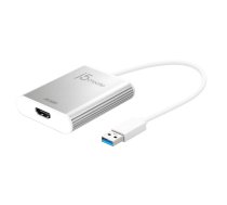 j5create JUA354 USB™ 3.0–4K HDM™ displeja adapteris, sudraba krāsa