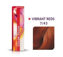 Wella Professionals, Color Touch, Ammonia-Free, Semi-Permanent Hair Dye, 7/43 Medium Red Gold Blonde, 60 ml