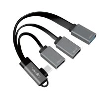 USB3.2 centrmezgls USB-C/M 90, līdz 3xUSB-A/F, 0,15 m