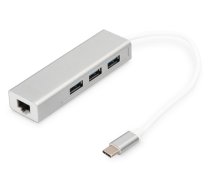 3 portu USB 2.0 C tipa Gigabit LAN centrmezgls