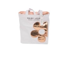 Marc Jacobs, Daisy Love, Canvas, Bag, Large Tote, White/Gold, For Women, 16 x 15 x 4 cm