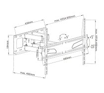 Kronšteins televizoram 37-70 "45kg Universal MC-723 black B max VESA 600x400