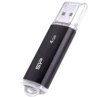 SILICON POWER Ultima U02 Pendrive USB zibatmiņas disks 4 GB USB 2.0 (SP004GBUF2U02V1K) Melns