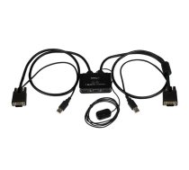 StarTech.com 2 portu USB VGA kabeļa KVM slēdzis — USB barošana ar tālvadības slēdzi