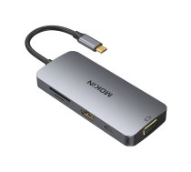 MOKiN 8in1 USB-C adapteris 3x USB 3.0 + HDMI + USB-C + VGA + SD karšu lasītājs + Micro SD karšu lasītājs (sudraba krāsa)
